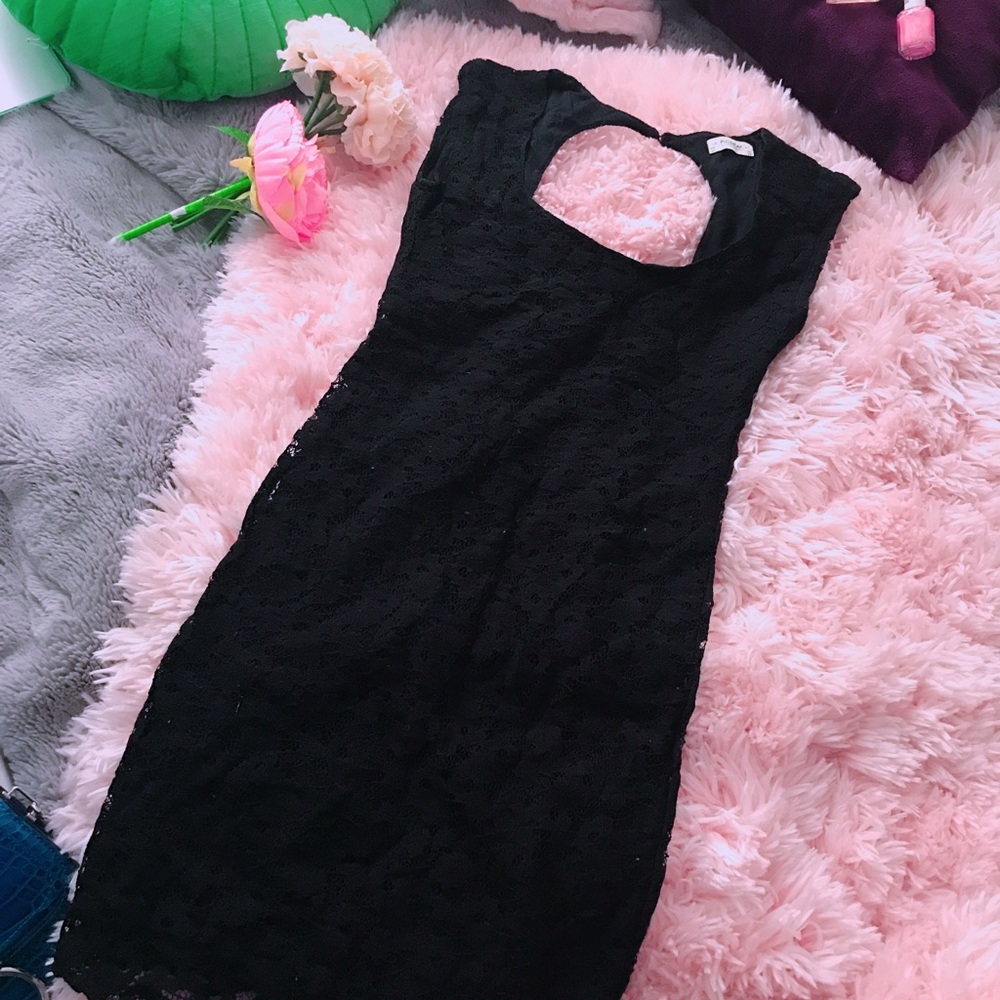Pull and Bear Black Lace Dress